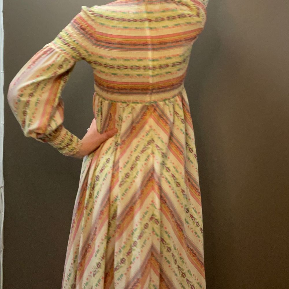 Vintage 70s Young Innocent by Arpeja Prairie Cottagecore Printed Maxi Dress Wome - Picture 3 of 7